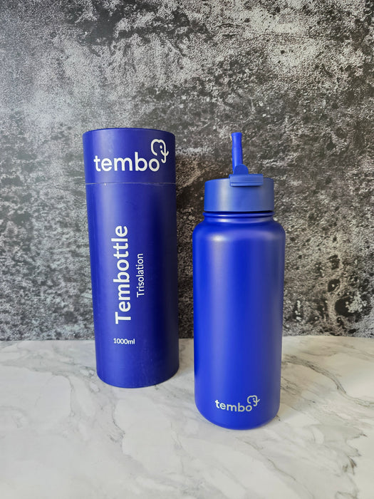 Tembottle Trisolation – Dreifach Isolierte Edelstahlflasche in Dunkelblau - 1000ml