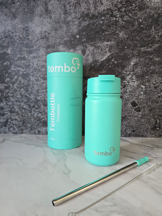 Tembottle Trisolation – Dreifach Isolierte Edelstahlflasche in Türkis - 450ml