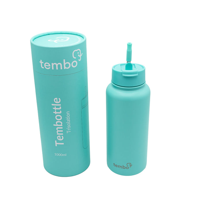 Tembottle Trisolation – Dreifach Isolierte Edelstahlflasche in Türkis - 1000ml