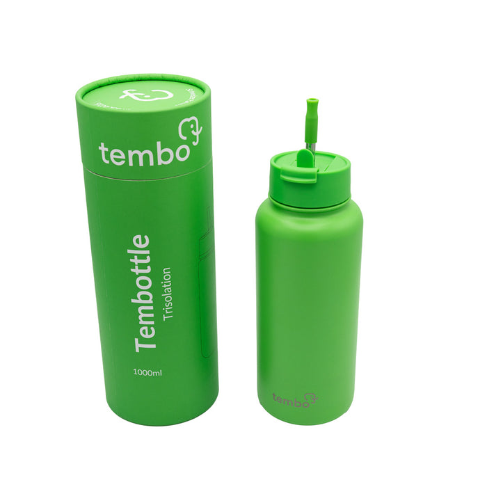 Tembottle Trisolation – Dreifach Isolierte Edelstahlflasche in Grün - 1000ml
