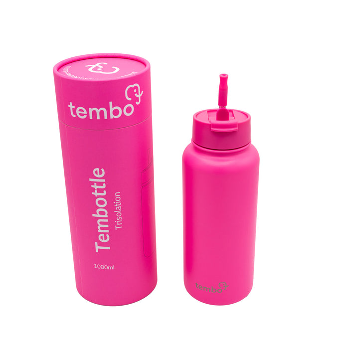 Tembottle Trisolation – Dreifach Isolierte Edelstahlflasche in Pink - 1000ml