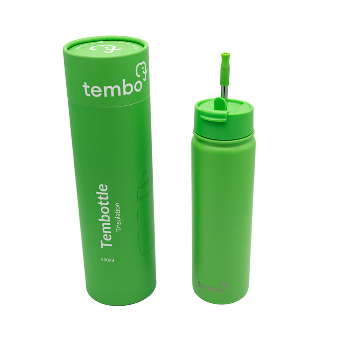 Tembottle Trisolation – Dreifach Isolierte Edelstahlflasche in Grün - 650ml
