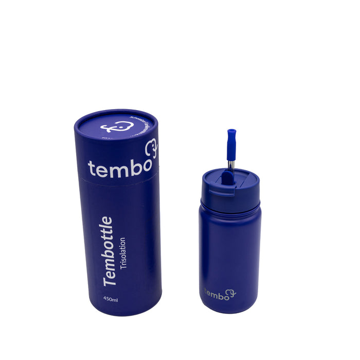 Tembottle Trisolation – Dreifach Isolierte Edelstahlflasche in Dunkelblau - 450ml