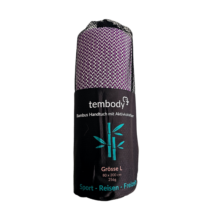 Tembody Bambus Reisehandtuch - Lila Gr.L