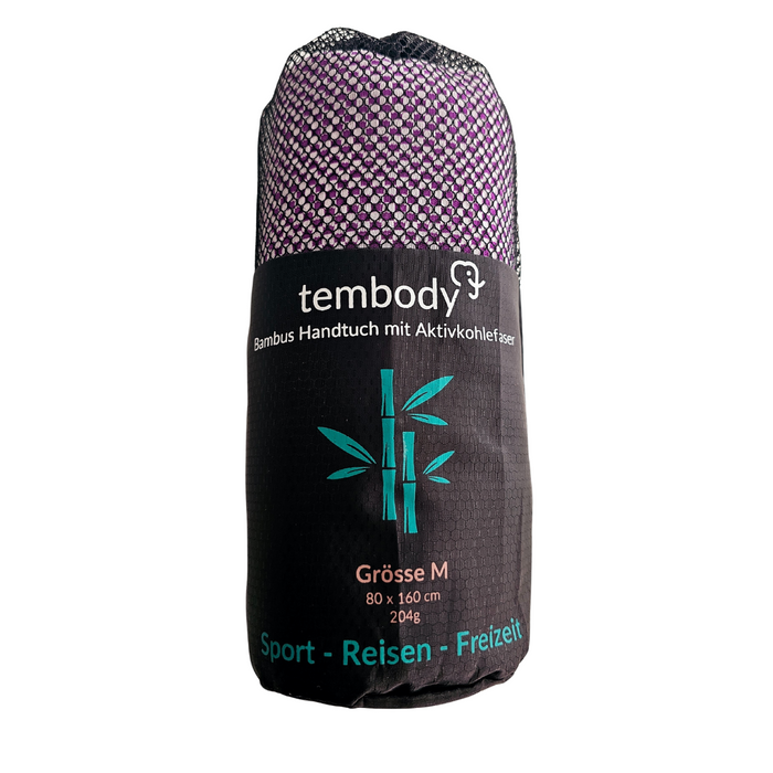 Tembody Bambus Reisehandtuch - Lila Gr.M