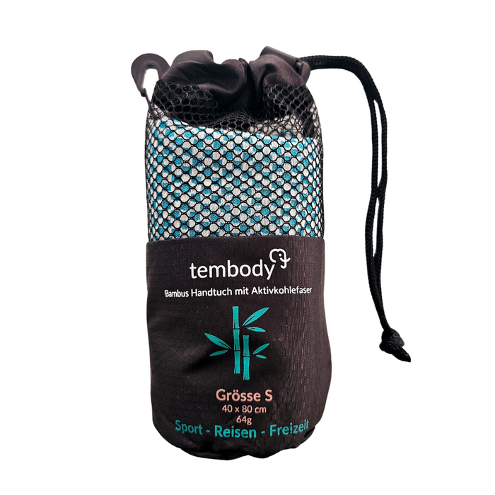 Tembody Bambus Reisehandtuch - Türkis Gr.S